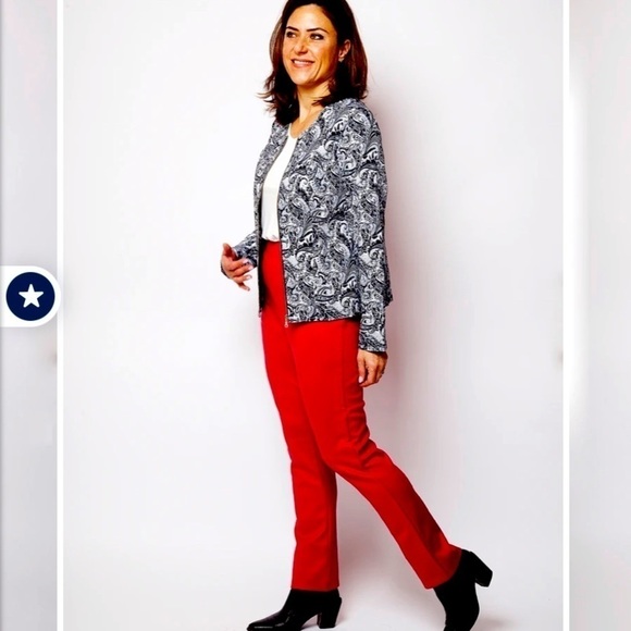 CROCO FAUX LEATHER KNIT BACK POCKET PANT - Picture 1 of 3